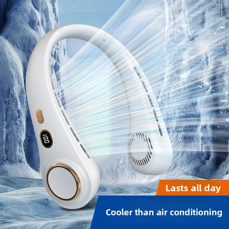 Neck Fan Portable Rechargeable  Long Battery Life Small Bladeless Wearable for Outdoor Sports Travel Office Students Cooling
